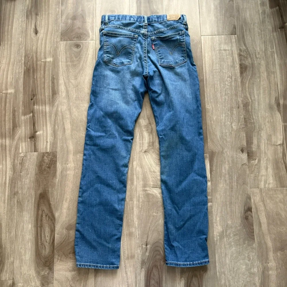 Levi's Girls Girlfriend Jeans Kids Size 10 Reg‎ Blue Distressed Adjusted Waist